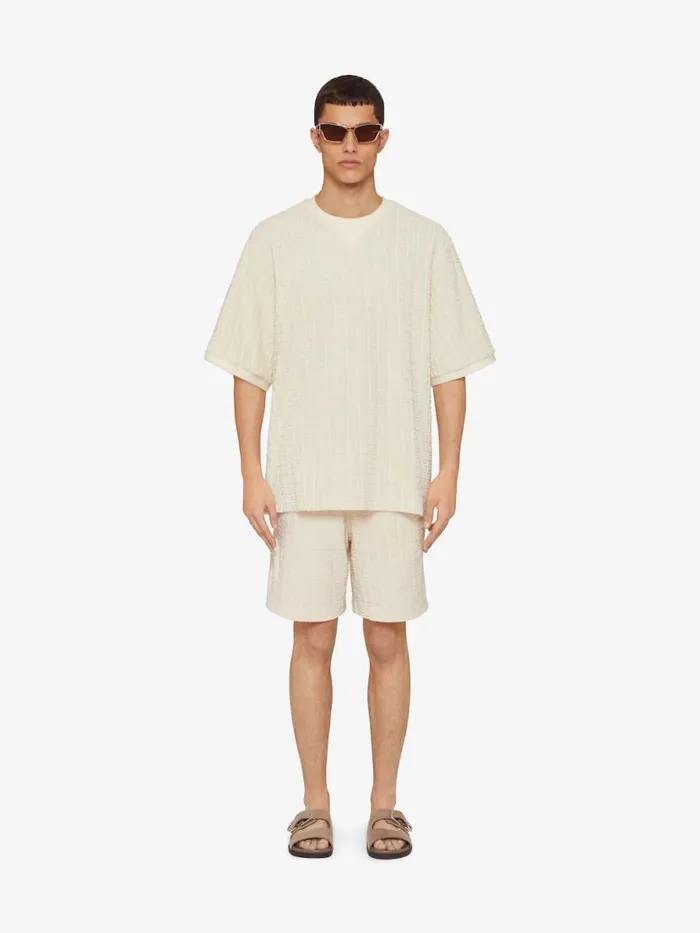 Men TShirts Givenchy Tshirt In 4G Cotton Towelling Ivory