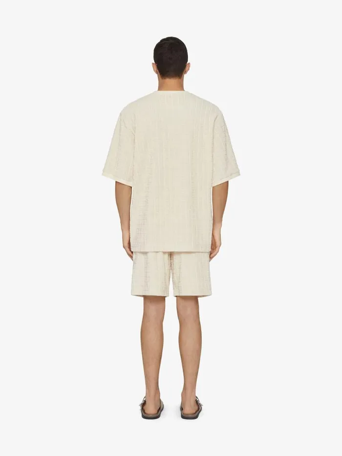 Men TShirts Givenchy Tshirt In 4G Cotton Towelling Ivory