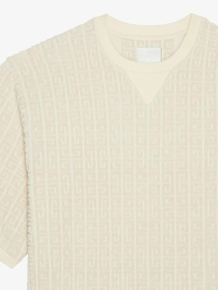 Men TShirts Givenchy Tshirt In 4G Cotton Towelling Ivory