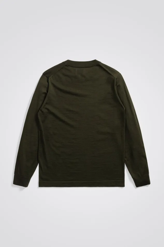 Men Teis Tech Merino Sweater Army Green Norse Projects Knitwear