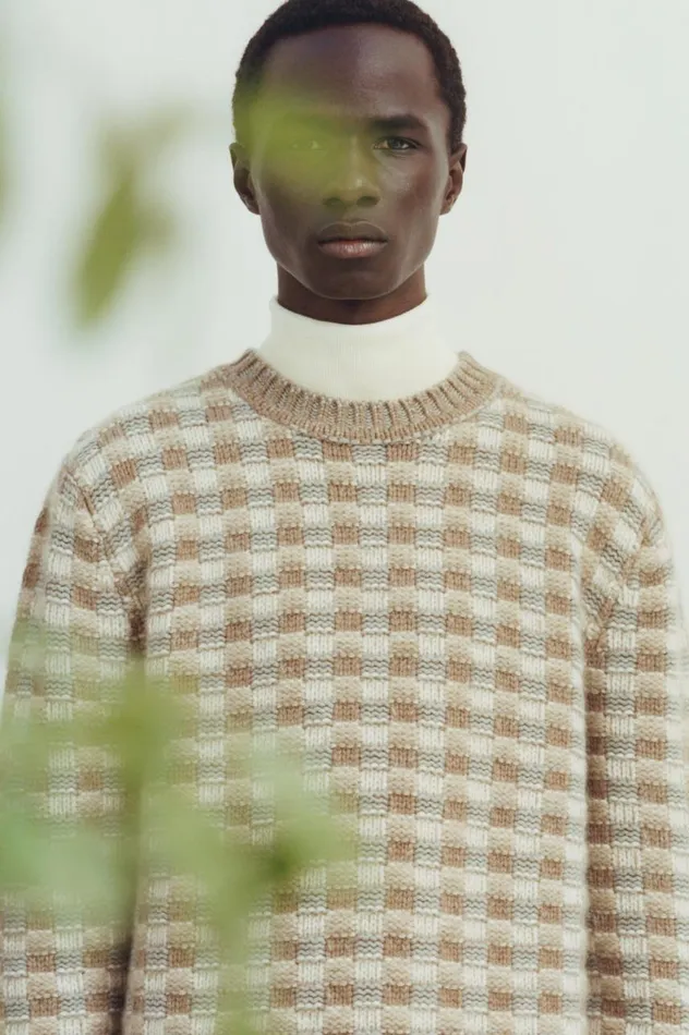 Men Tops Gabriela Hearst Chez Knit Sweater In Ivory Multi Cashmere