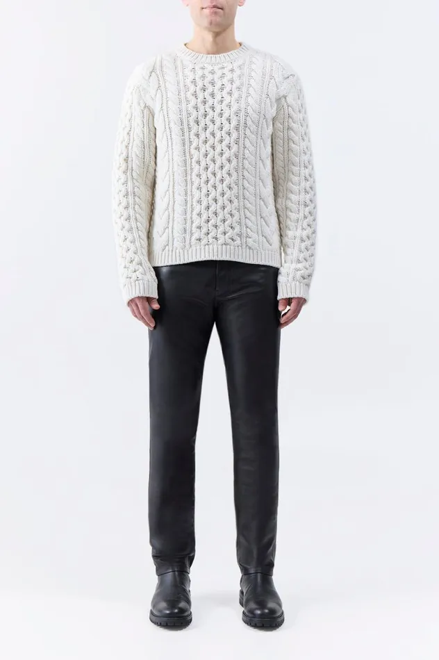 Men Tops Gabriela Hearst Geoffrey Knit Sweater In Ivory Cashmere