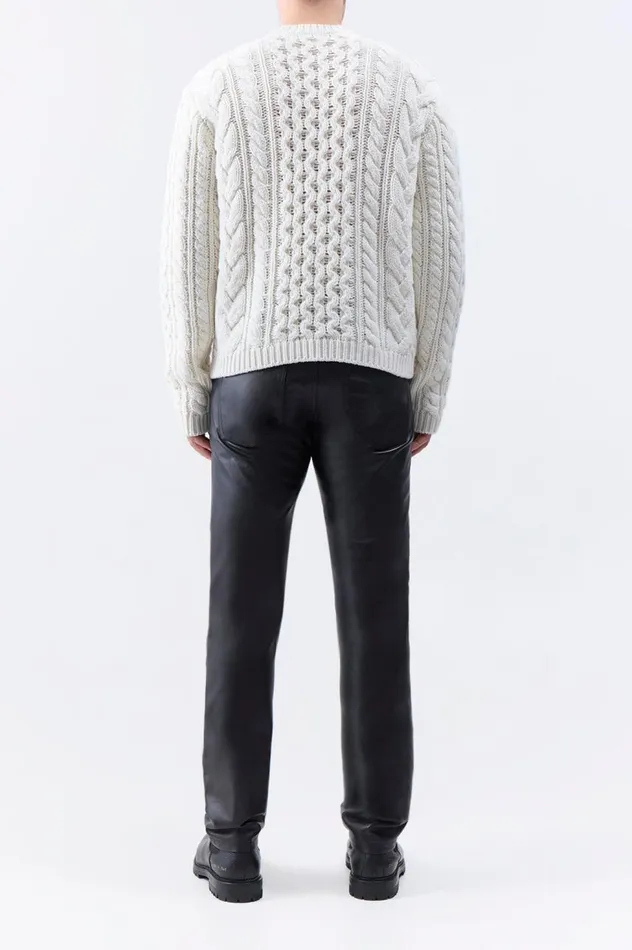 Men Tops Gabriela Hearst Geoffrey Knit Sweater In Ivory Cashmere