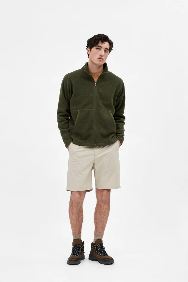 Men Tycho Fleece Full Zip Jacket Ivy Green Norse Projects Outerwear