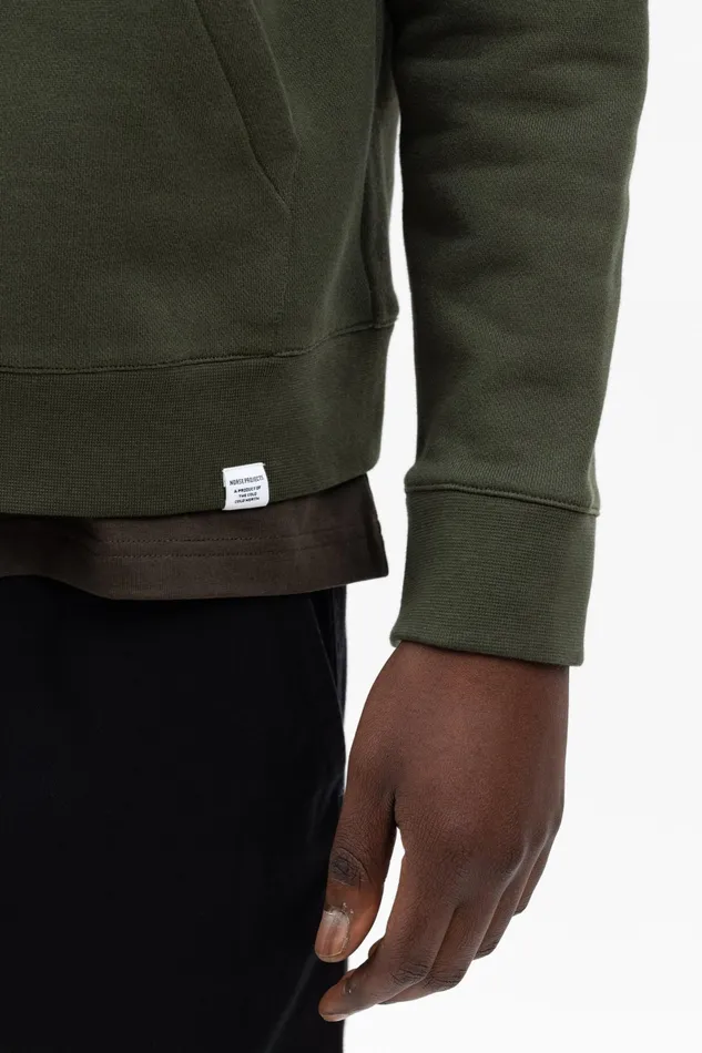 Men Vagn Classic Hoodie Army Green Norse Projects Sweatshirts