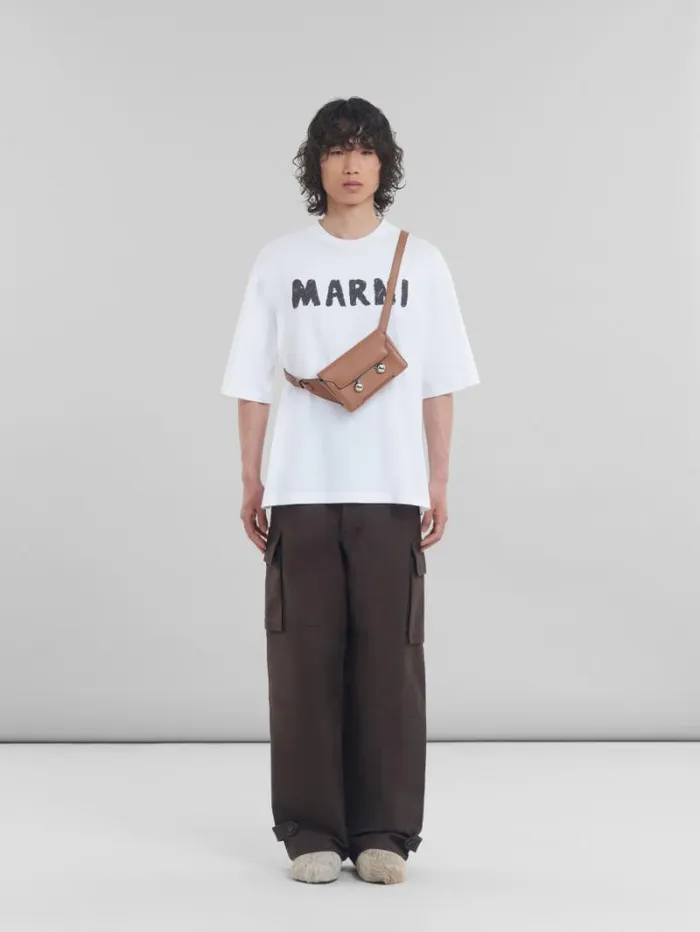 MenWomen Marni Belt Bags Brown Leather Trunkaroo Crossbody Bag