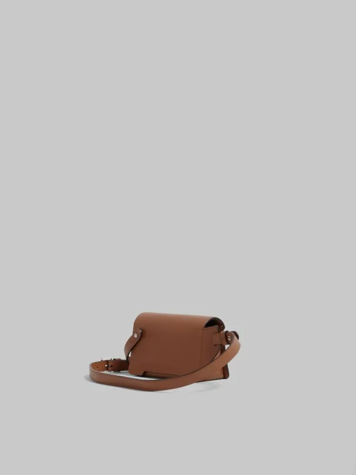 MenWomen Marni Belt Bags Brown Leather Trunkaroo Crossbody Bag