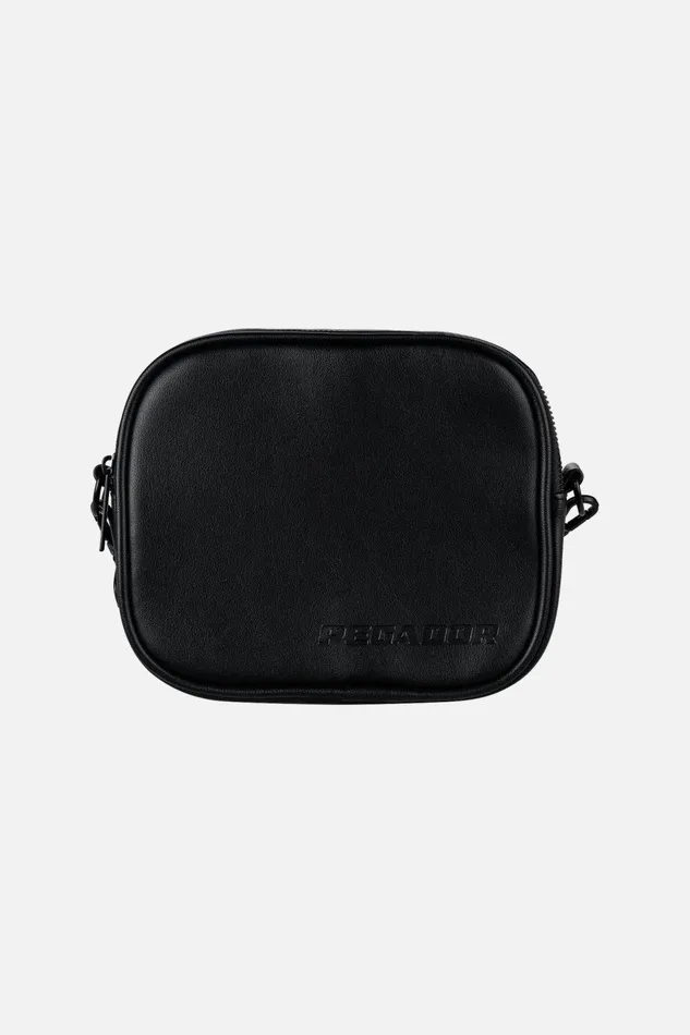 MenWomen Pegador Bags Skibo Logo Faux Leather Shoulder Strap Bag Black