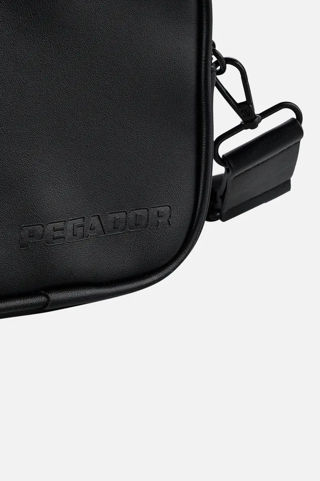 MenWomen Pegador Bags Skibo Logo Faux Leather Shoulder Strap Bag Black