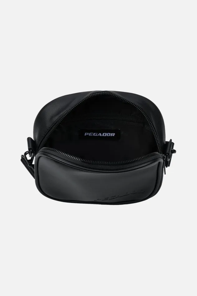 MenWomen Pegador Bags Skibo Logo Faux Leather Shoulder Strap Bag Black