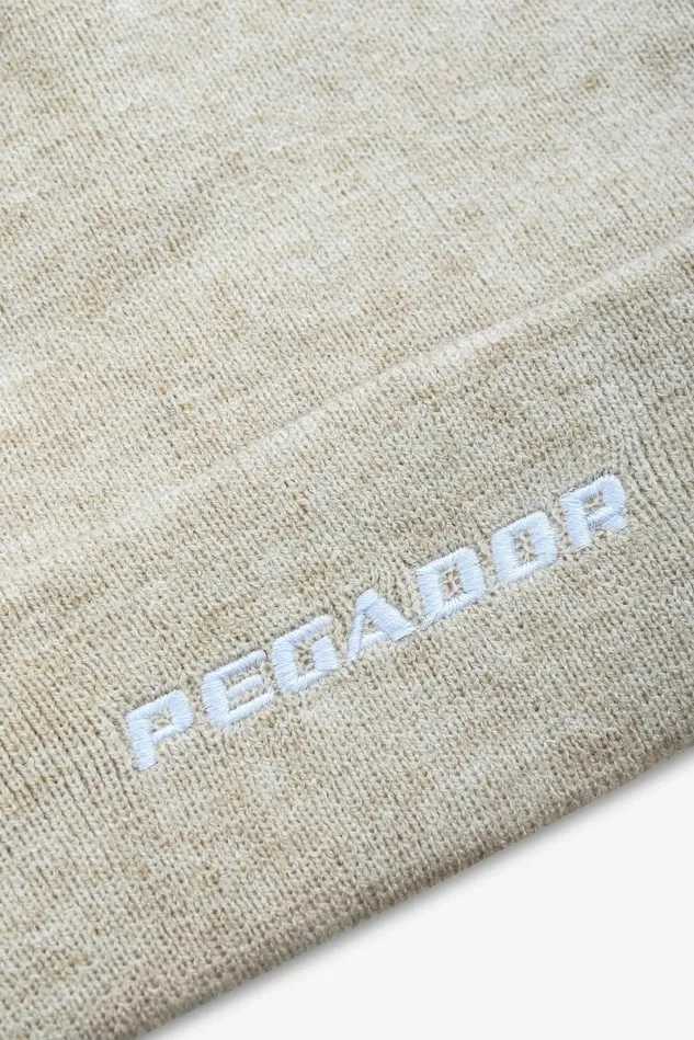 MenWomen Pegador Beanies Logo Beanie Kingdom Beige White MenWomen Pegador Beanies Logo Beanie Kingdom Beige White