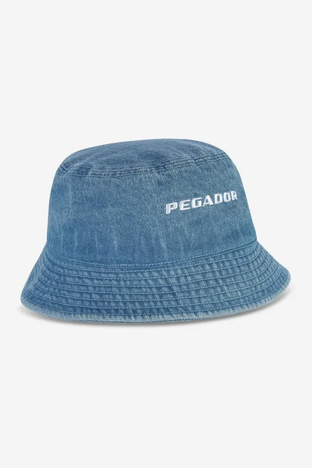 MenWomen Pegador Caps and Hats Logo Denim Bucket Hat Baby Blue