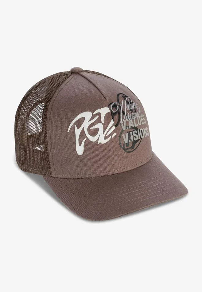 MenWomen Pegador Caps and Hats Zundal Trucker Cap Dust Brown Black
