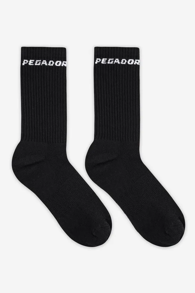MenWomen Pegador Socken Side Logo Socks Black White