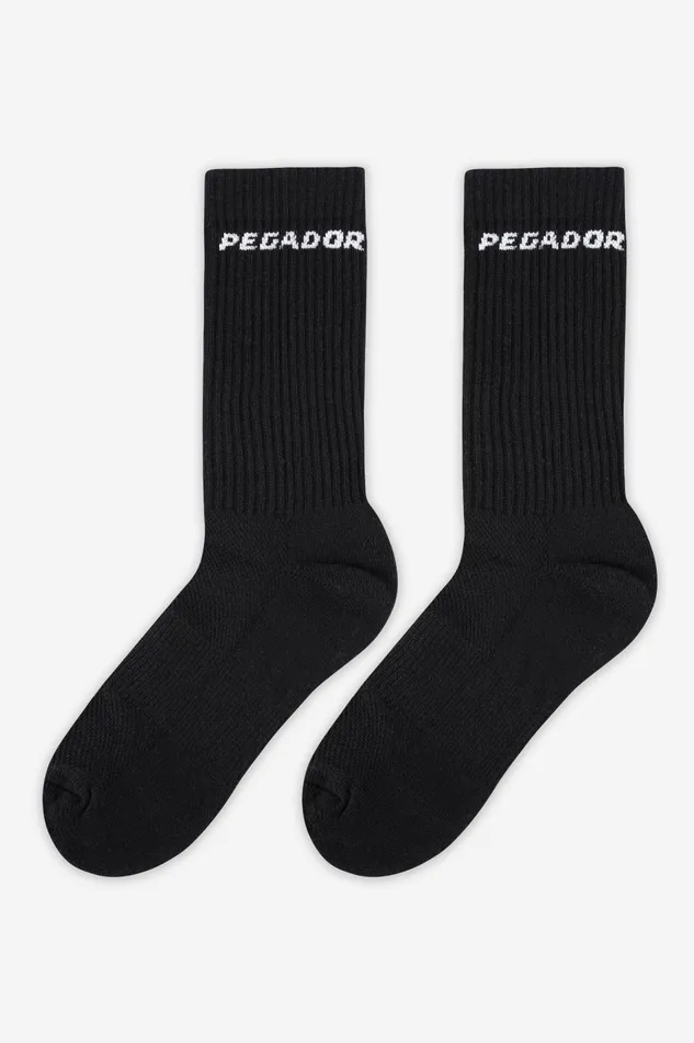 MenWomen Pegador Socken Side Logo Socks Black White MenWomen Pegador Socken Side Logo Socks Black White
