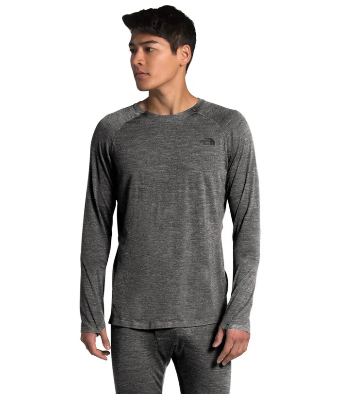 Mens The North Face Baselayers UltraWarm Wool Crew Tnf Dark Grey Heather