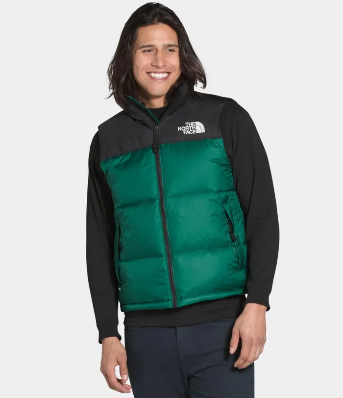Mens The North Face Insulated and Down Jackets 1996 Retro Nuptse Vest Evergreen