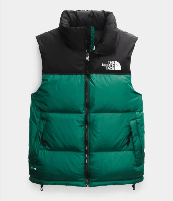 Mens The North Face Insulated and Down Jackets 1996 Retro Nuptse Vest Evergreen