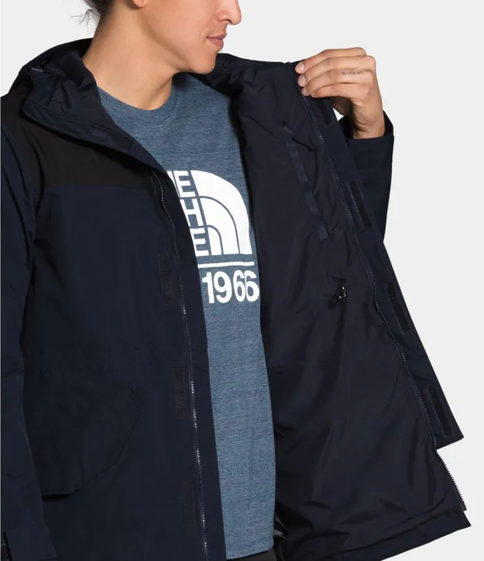 Mens The North Face Rainwear City Breeze Rain Parka Aviator Navytnf Black