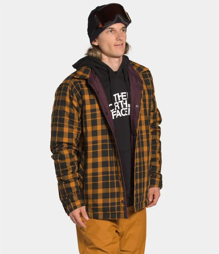 Mens The North Face Snow Fort Point Insulated Flannel Root Browntimber Tan Plaid