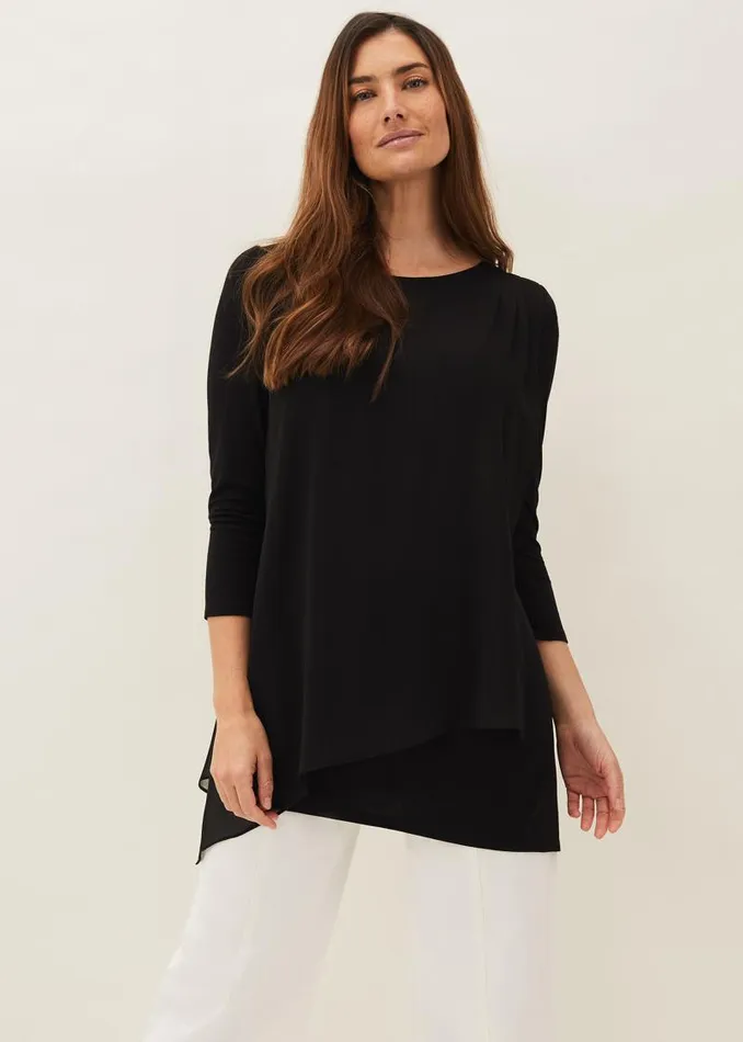 Mika Longline Top Black Women Phase Eight Tops and TShirts