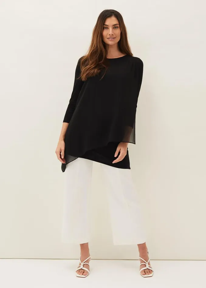 Mika Longline Top Black Women Phase Eight Tops and TShirts