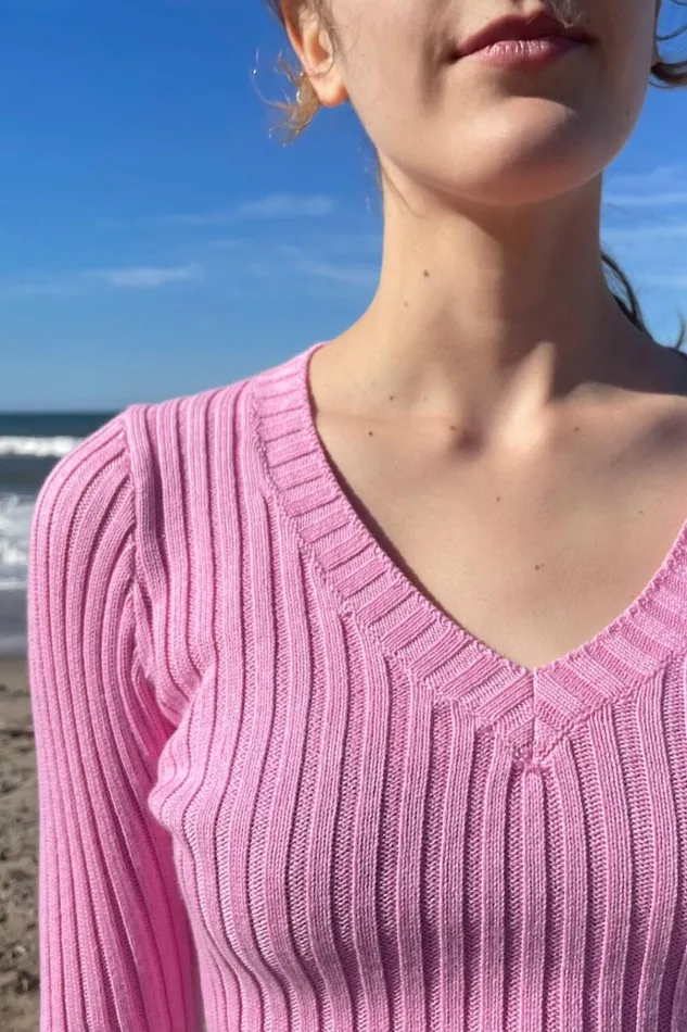 Milena Cotton Sweater Bubblegum Pink Women Brandy Melville Sweaters