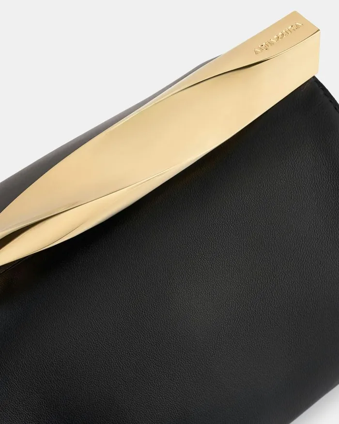 Mini Twist Clutch Black Women Aquazzura Clutch Bags