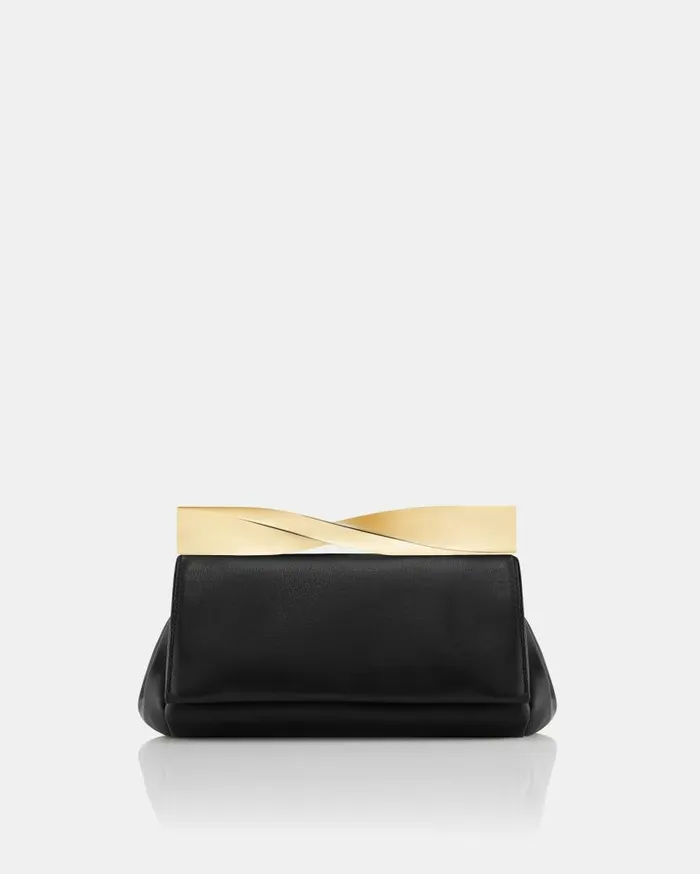 Mini Twist Clutch Black Women Aquazzura Shoulder Bags