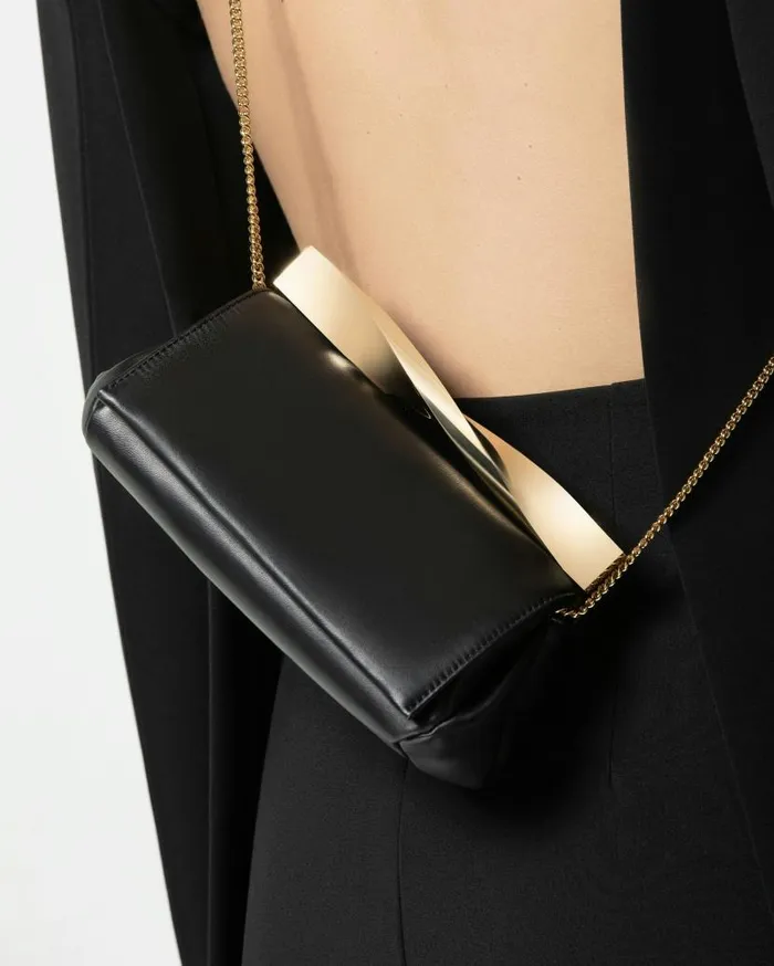 Mini Twist Clutch Black Women Aquazzura Shoulder Bags