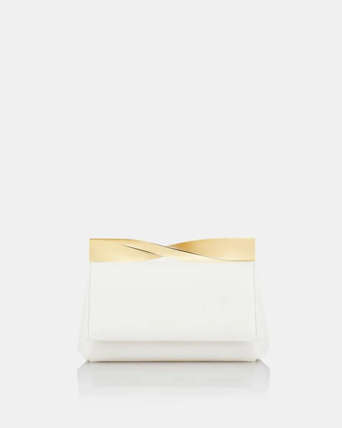 Mini Twist Clutch White Women Aquazzura Shoulder Bags