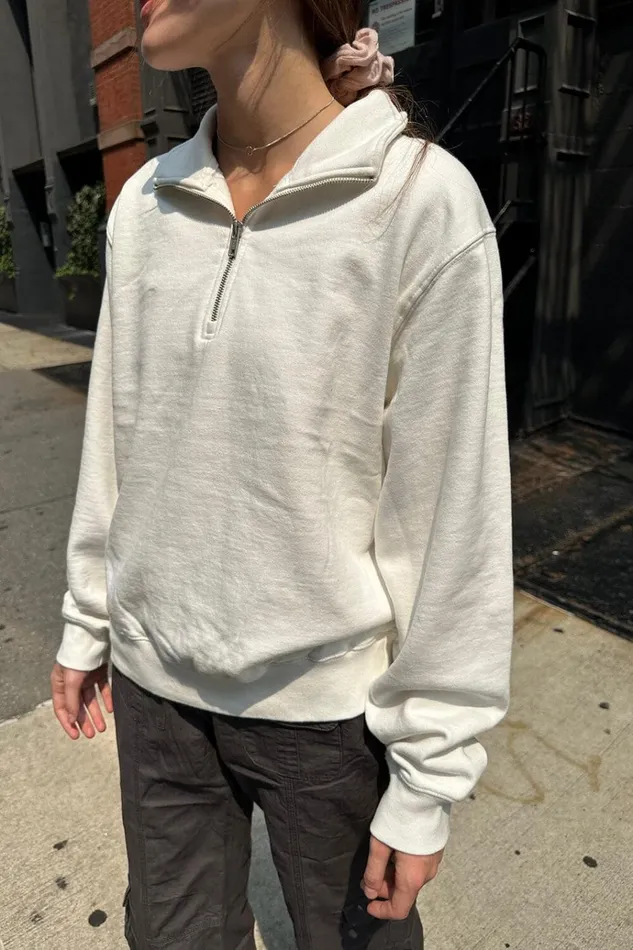 Missy Sweatshirt Natural White Women Brandy Melville Sweatpants and Sweatshirts