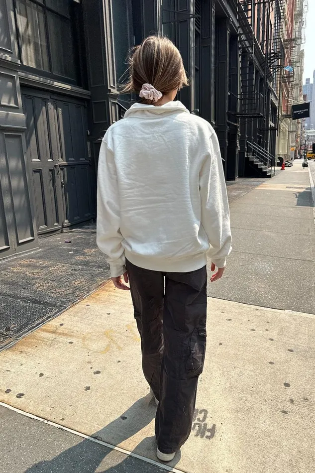 Missy Sweatshirt Natural White Women Brandy Melville Sweatpants and Sweatshirts