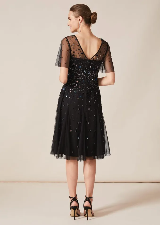Molly Short Sequin Dress Blackmulti Women Phase Eight Dresses