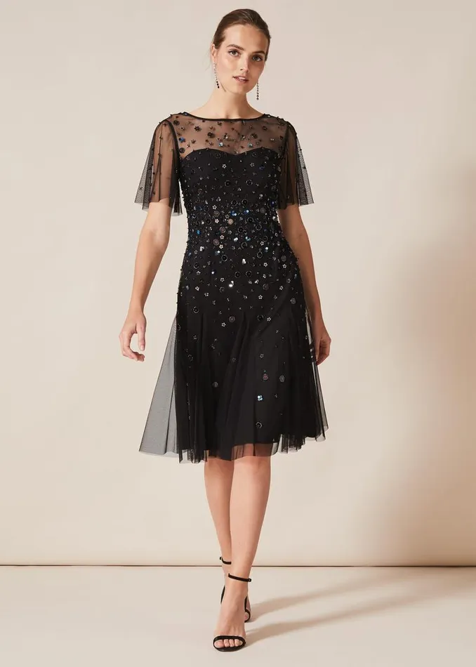 Molly Short Sequin Dress Blackmulti Women Phase Eight Dresses