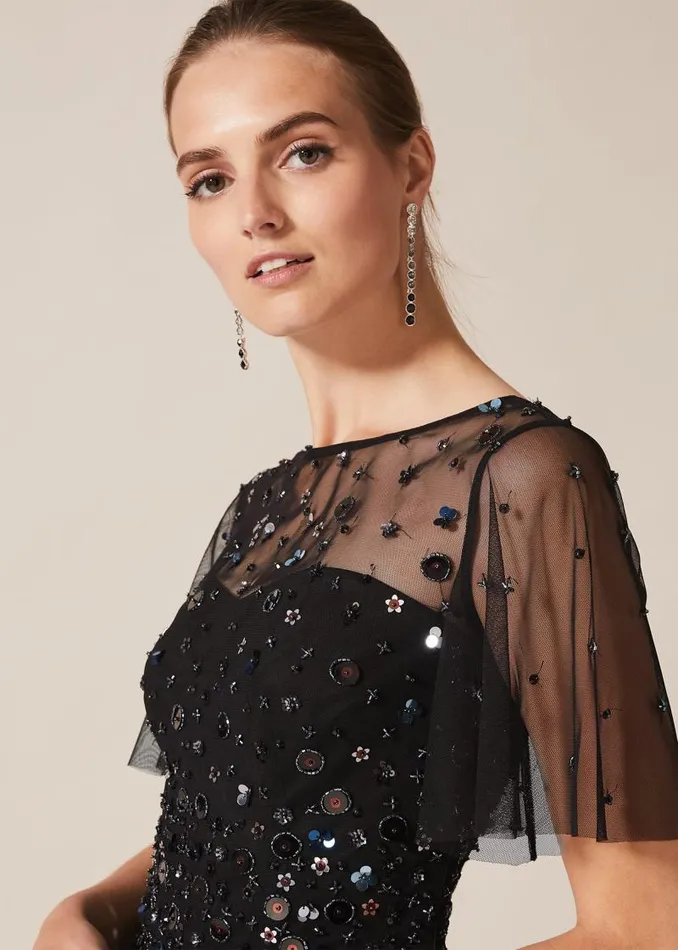 Molly Short Sequin Dress Blackmulti Women Phase Eight Dresses