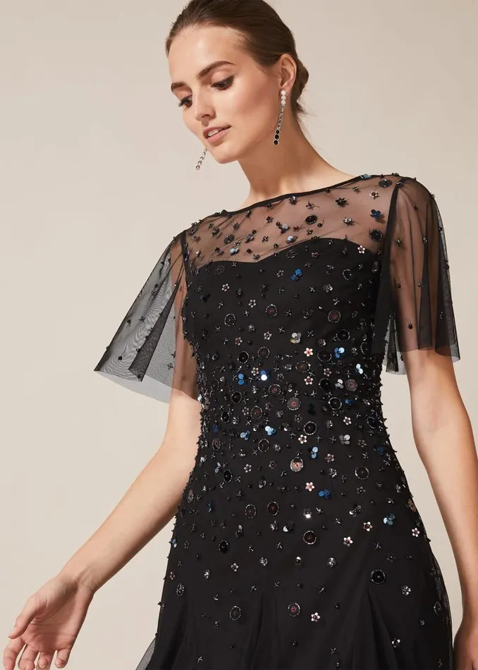 Molly Short Sequin Dress Blackmulti Women Phase Eight Dresses