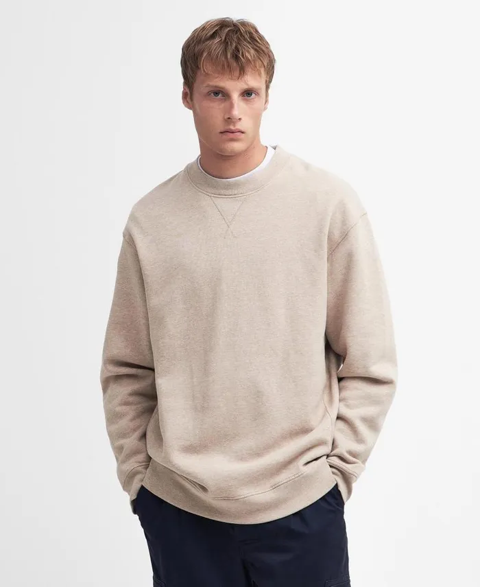 Mosely Oversized Sweatshirt Mid Olive Men Barbour Hoodies and Sweatshirts