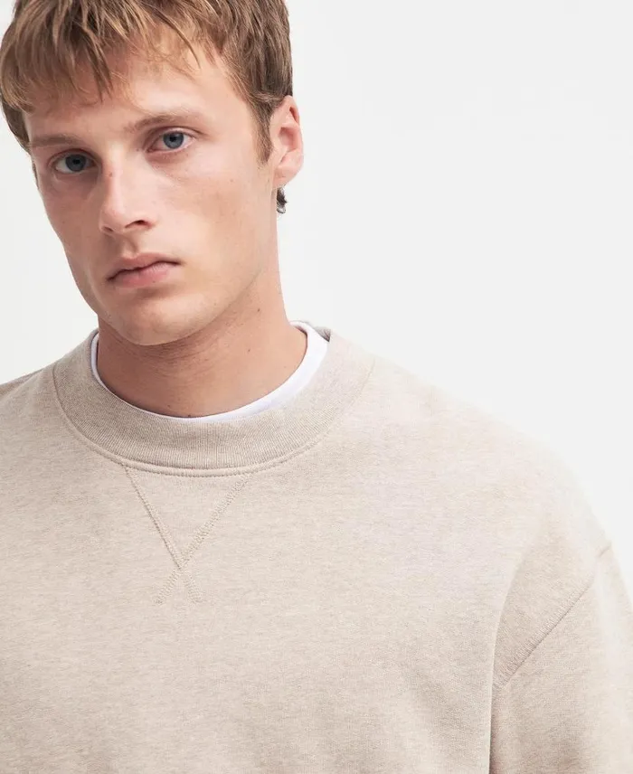 Mosely Oversized Sweatshirt Mid Olive Men Barbour Hoodies and Sweatshirts