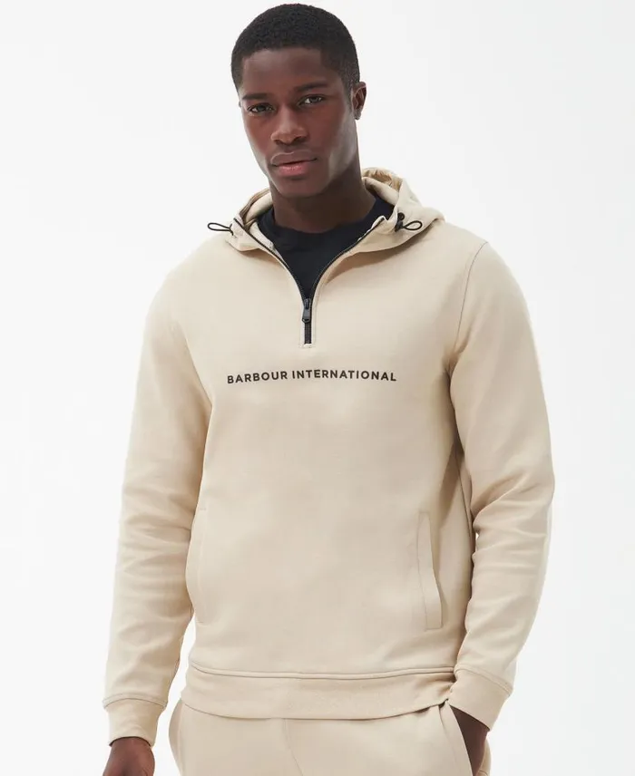 Motored Hoodie Light Stone Men Barbour Hoodies and Sweatshirts