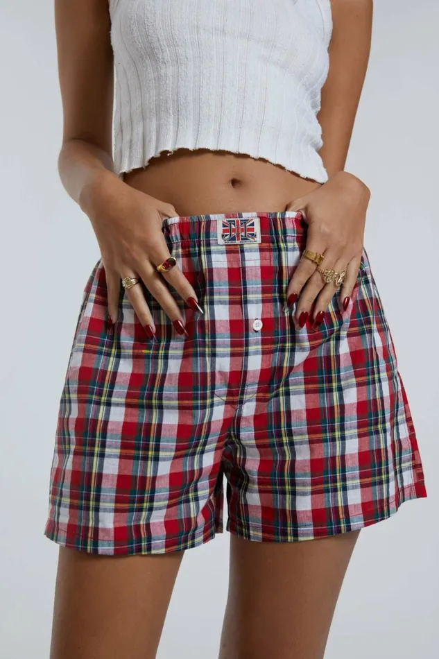Multi Tartan Boxer Short Multi Women Jaded London Shorts and Jorts Multi Tartan Boxer Short Multi Women Jaded London Shorts and Jorts