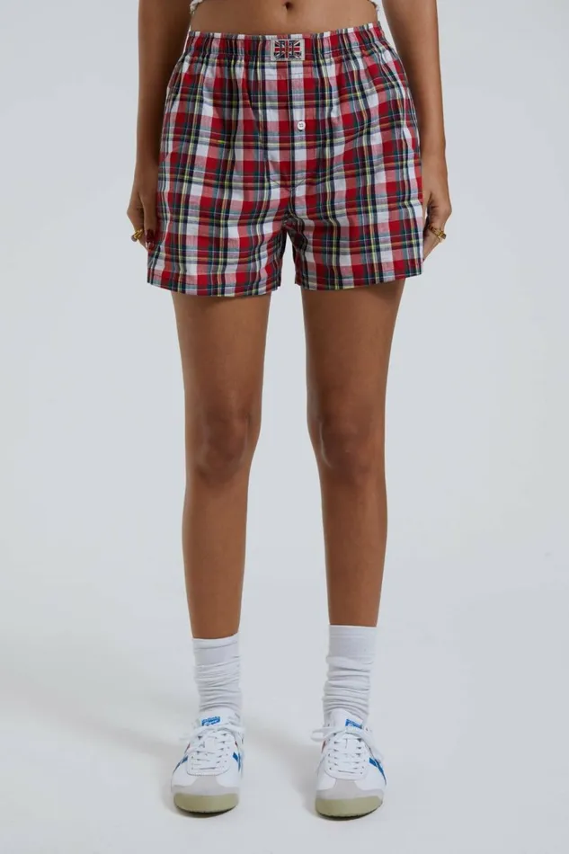 Multi Tartan Boxer Short Multi Women Jaded London Shorts and Jorts Multi Tartan Boxer Short Multi Women Jaded London Shorts and Jorts