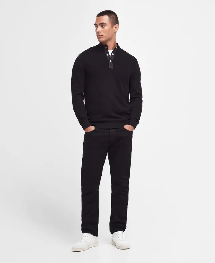 Murrey QuarterButton Jumper Dove Grey Men Barbour Jumpers