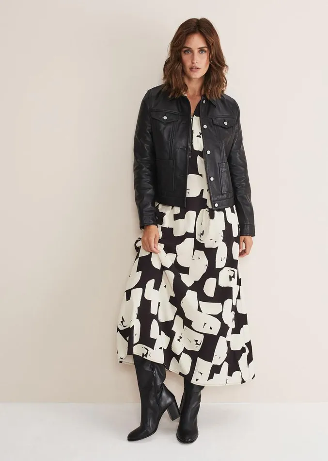 Myrtle Leather Jacket Black Women Phase Eight Jackets