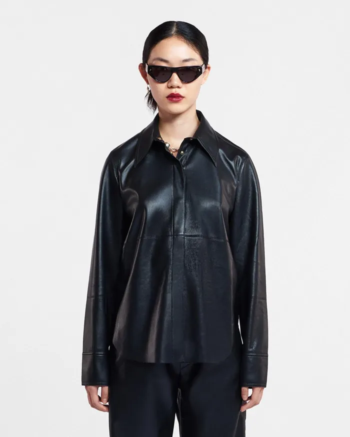Naum Okobor AltLeather Shirt Black Women Nanushka Shirts and Blouses