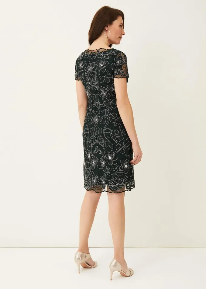 Nessa Embroidered Dress Pinepearl Women Phase Eight Dresses
