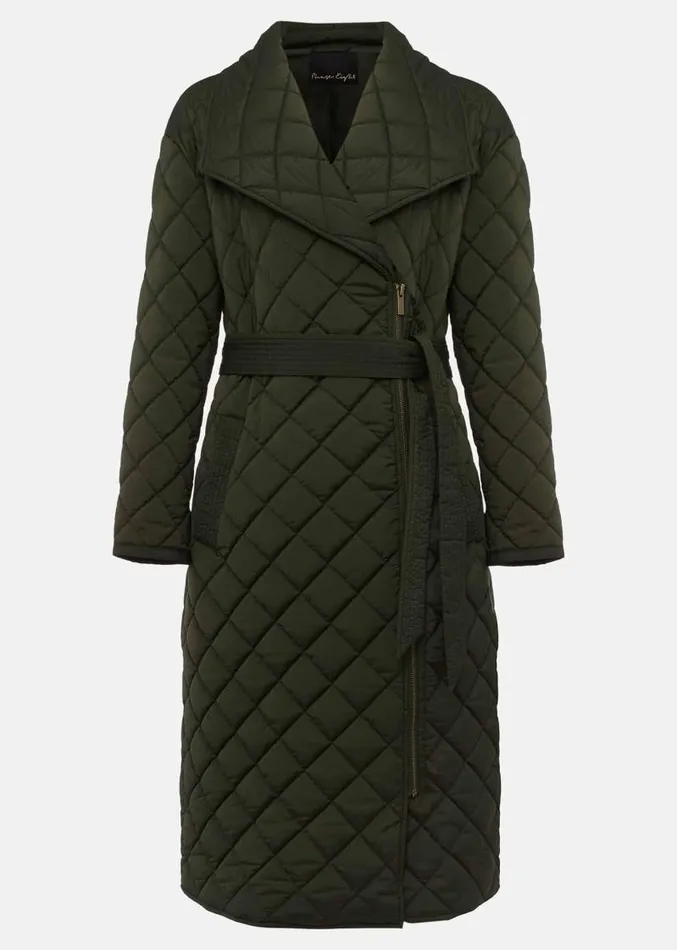 Nila Quilted Puffer Coat Dark Olive Women Phase Eight Coats