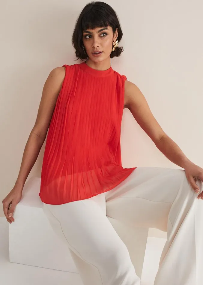 Nina Pleated Top Fire Women Phase Eight Shirts and Blouses