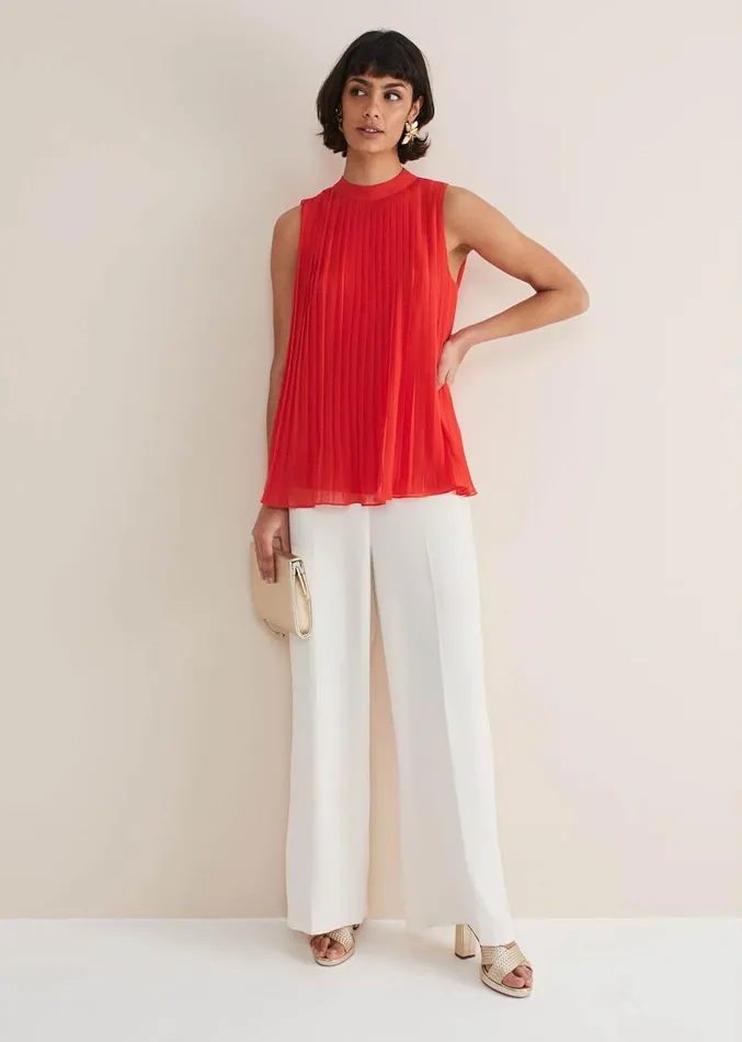Nina Pleated Top Fire Women Phase Eight Shirts and Blouses