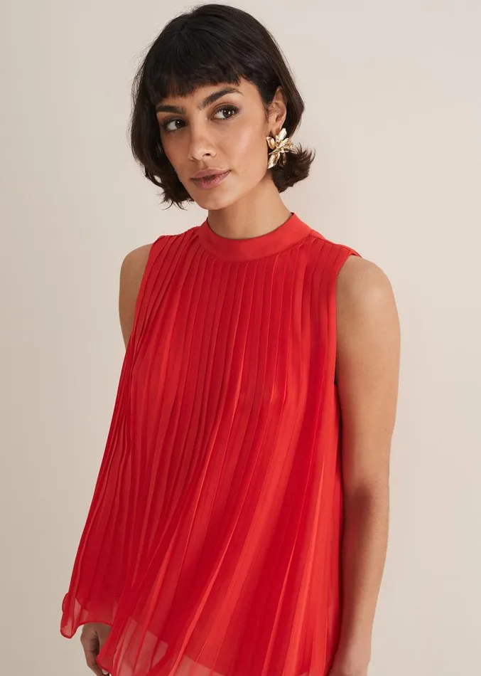 Nina Pleated Top Fire Women Phase Eight Shirts and Blouses